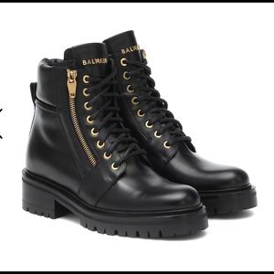 NWT Balmain Leather Combat Boots
